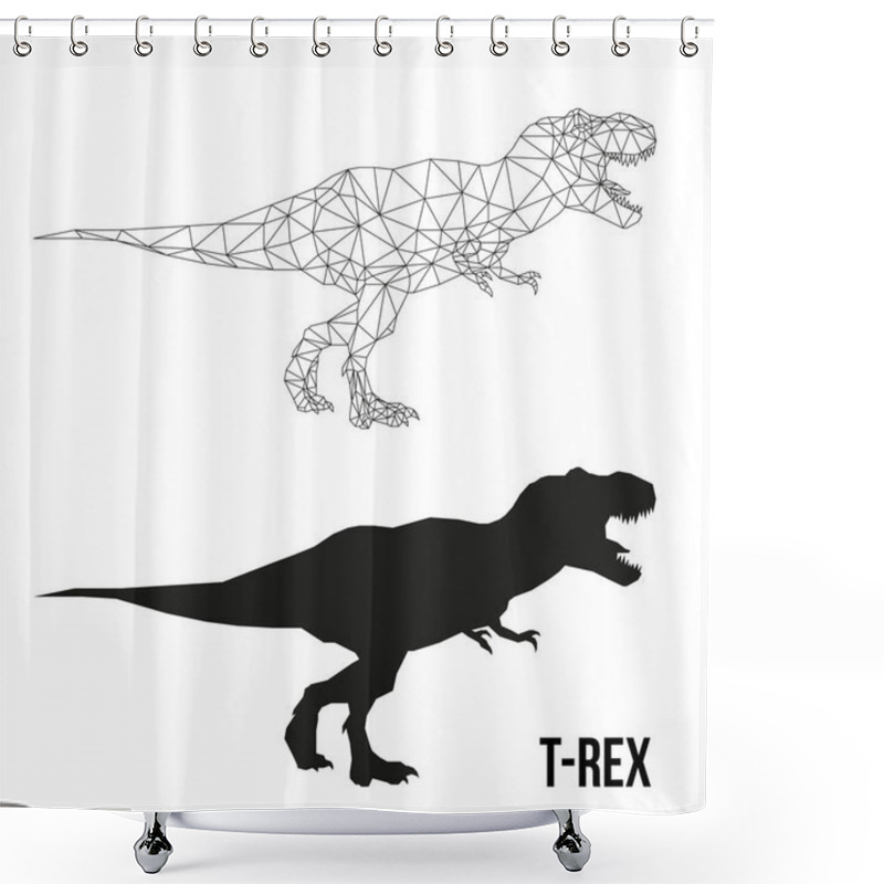 Personality  Geometric Dino Tyrannosaurus Shower Curtains