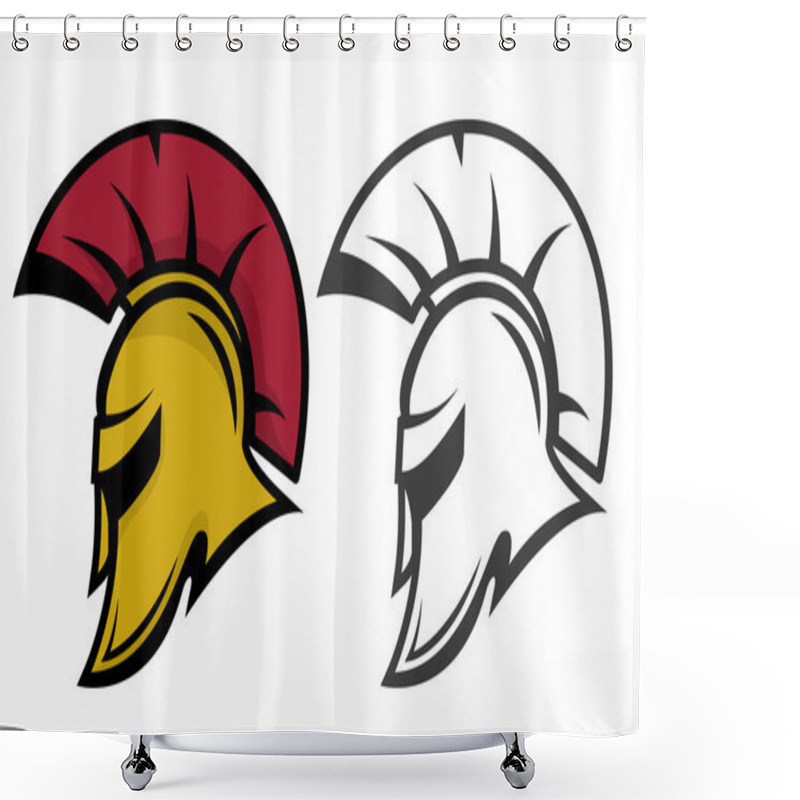 Personality  Spartan Warrior Helmet. Sports Team Emblem Template.  Shower Curtains