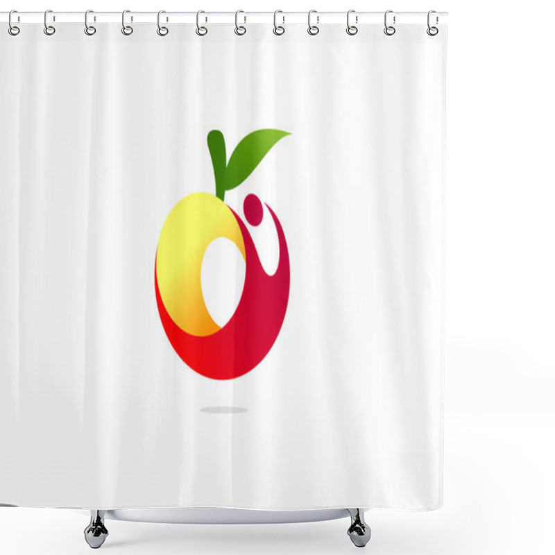 Personality  Apple Healthy Body Logo Shower Curtains