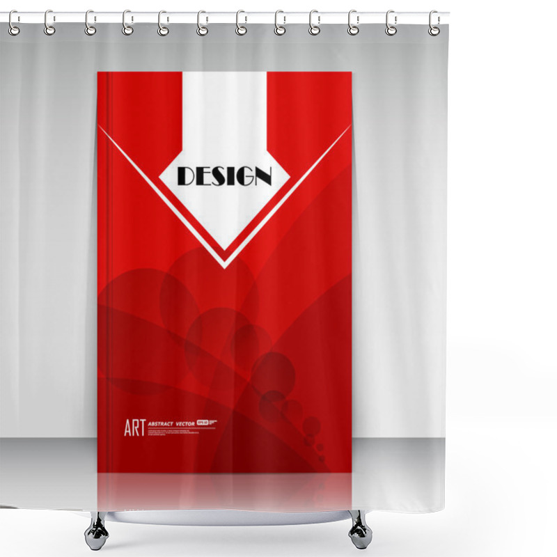 Personality  Abstract Composition, Round Text Frame Surface, A4 Brochure Title Sheet, Headline Elements, Creative Figure Logo Sign Construction, Firm Banner Form, Red Transparent Circle Icon, Flier, Quadrate Mark, Quadrangle Field, Fashionable EPS10 Illustration Shower Curtains