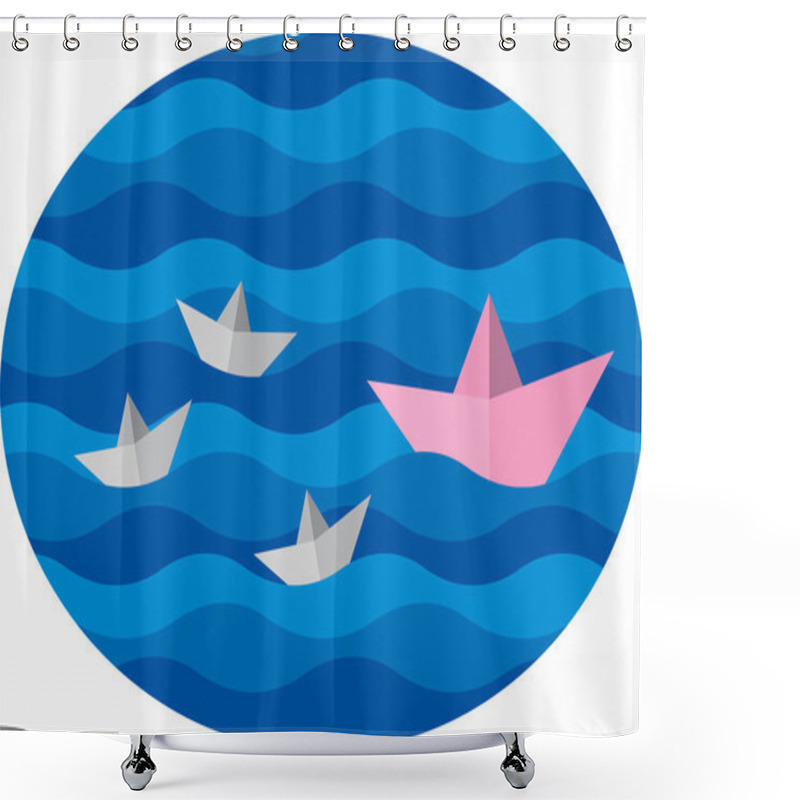 Personality  Paper Boat Shower Curtains