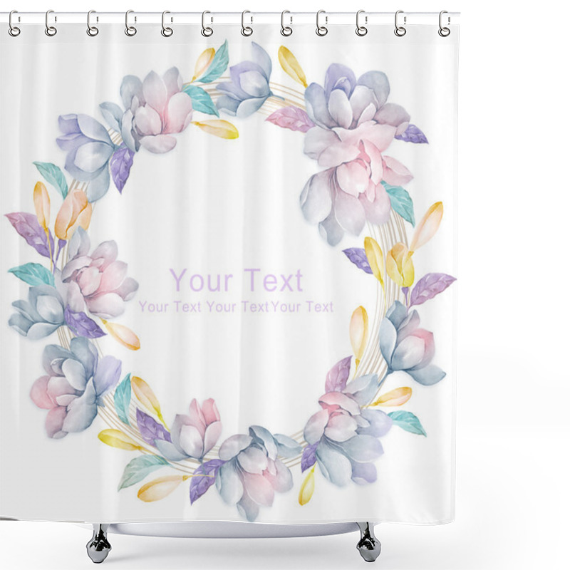 Personality  Circle Made From Flowers Shower Curtains