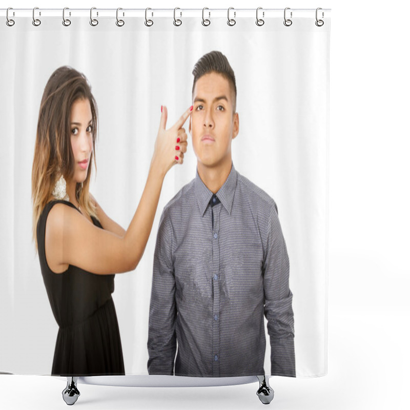 Personality  Happy Couple Shower Curtains