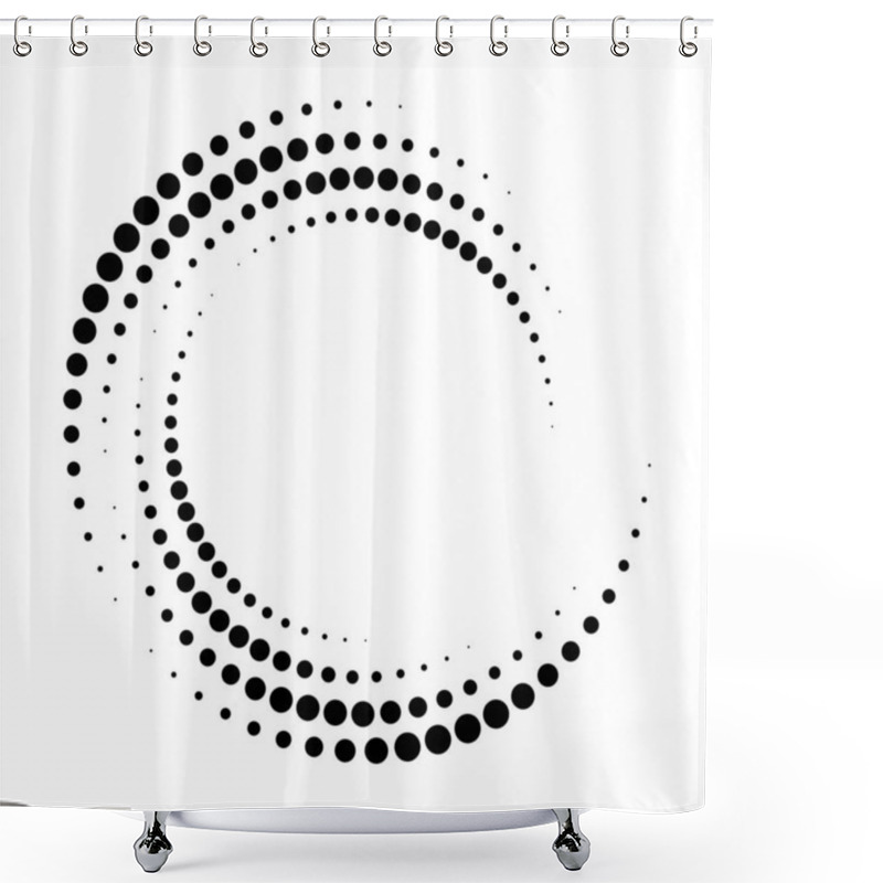 Personality  Abstract Vector Background With Halftone Dots Circle. Creative Geometric Pattern  Shower Curtains