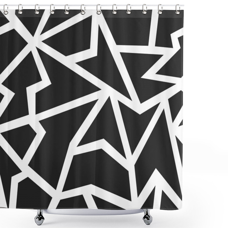 Personality  Monochrome Geometric Seamless Pattern Shower Curtains