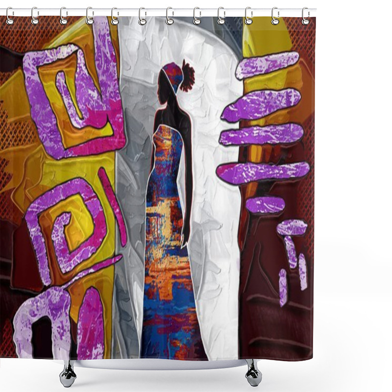 Personality  African Motive Art Shower Curtains