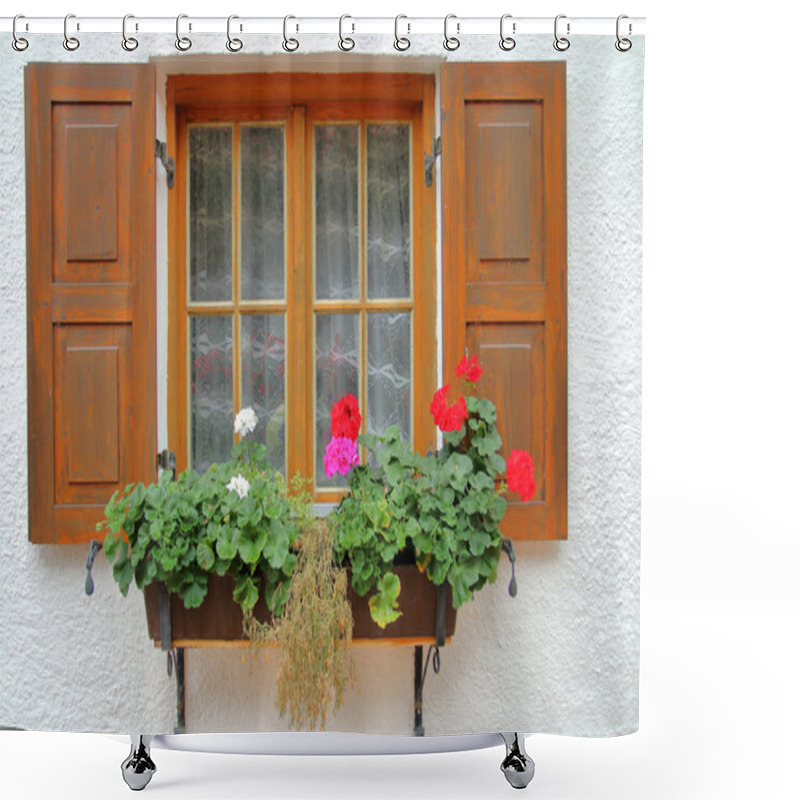 Personality  Window Of Country House With Flowers. Shower Curtains