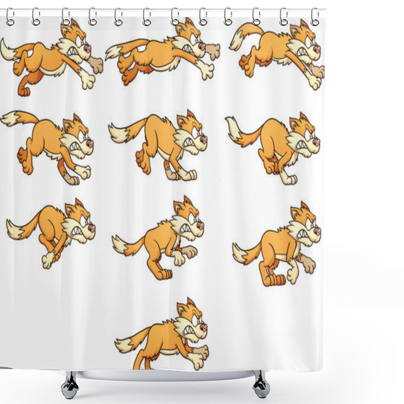 Personality  Cat Run Cycle Shower Curtains