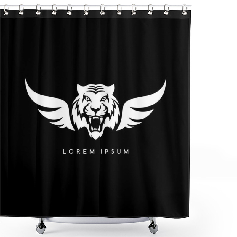 Personality  Tiger Aviator Symbol Logo Shower Curtains