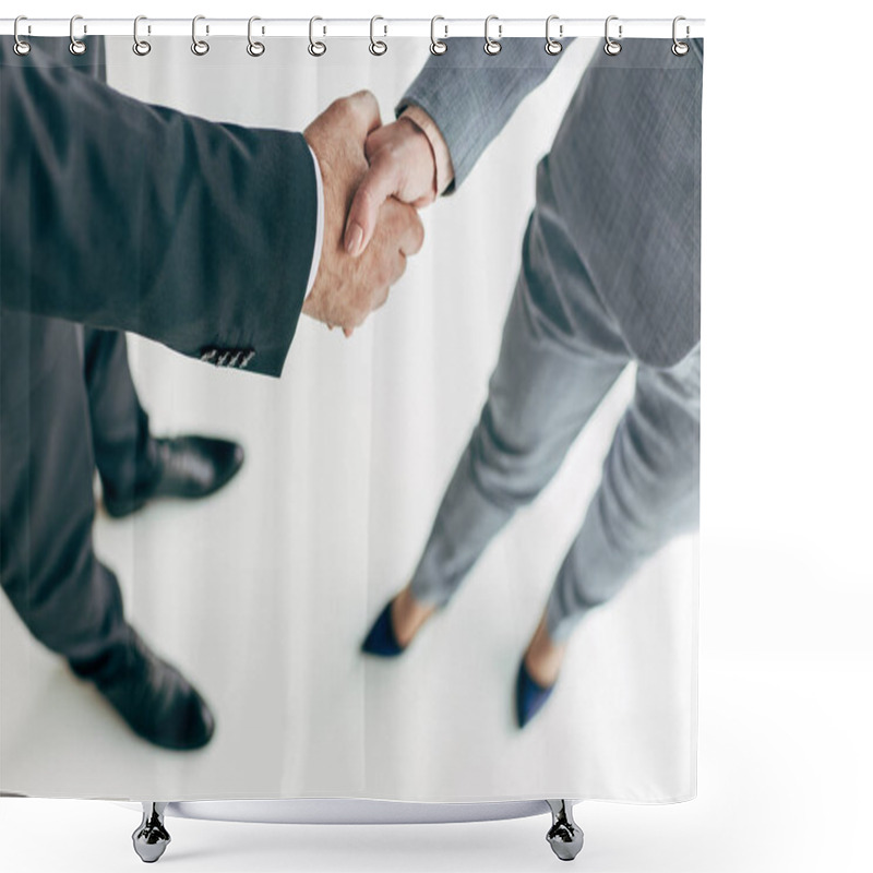 Personality  Business People Shaking Hands Shower Curtains