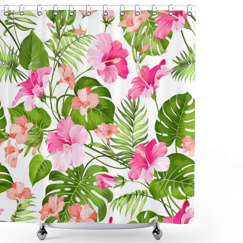 Personality  Tropical Flower Pattern. Shower Curtains