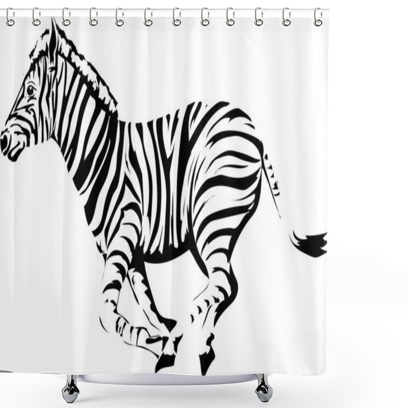 Personality  The Running Animal Is A Zebra. Shower Curtains