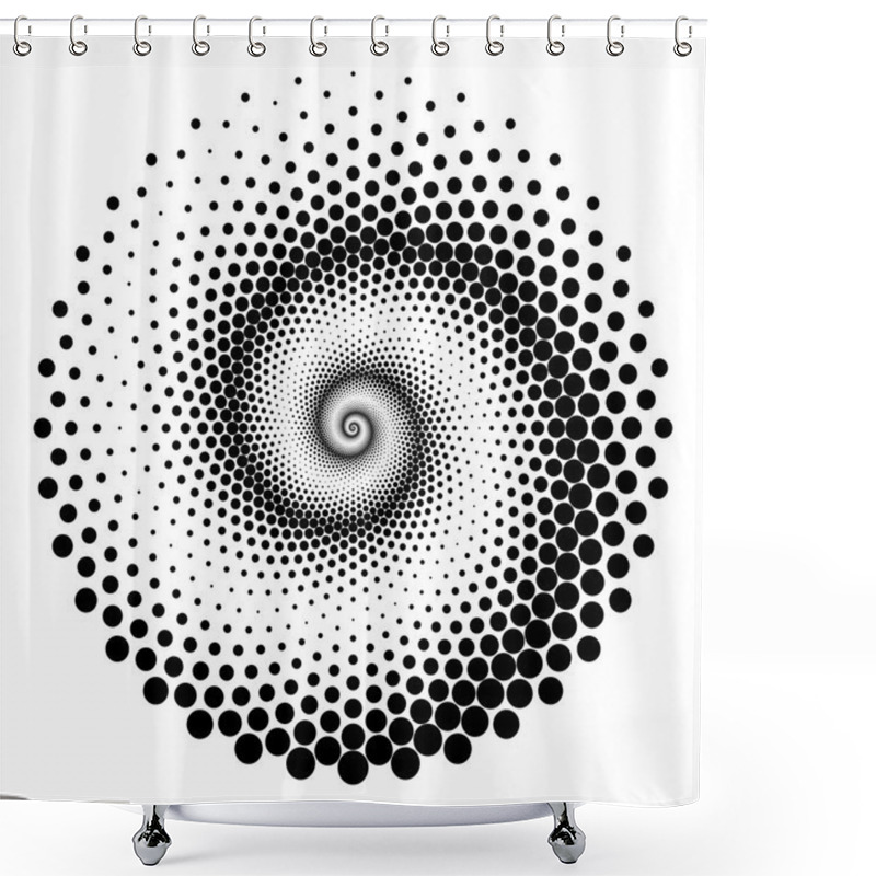 Personality  Design Spiral Dots Backdrop Shower Curtains