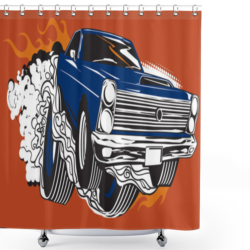 Personality  Smokin Muscle Car Shower Curtains