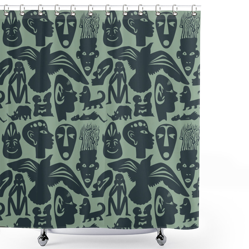 Personality  African Seamless Pattern Shower Curtains