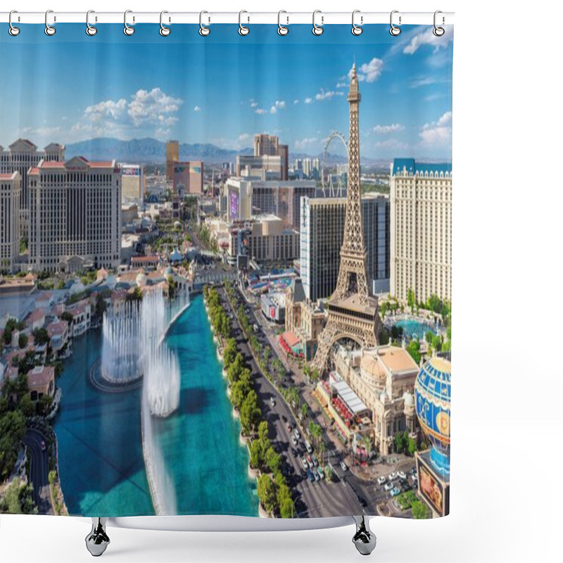 Personality  Aerial View Of Las Vegas Strip At Sunny Day Shower Curtains