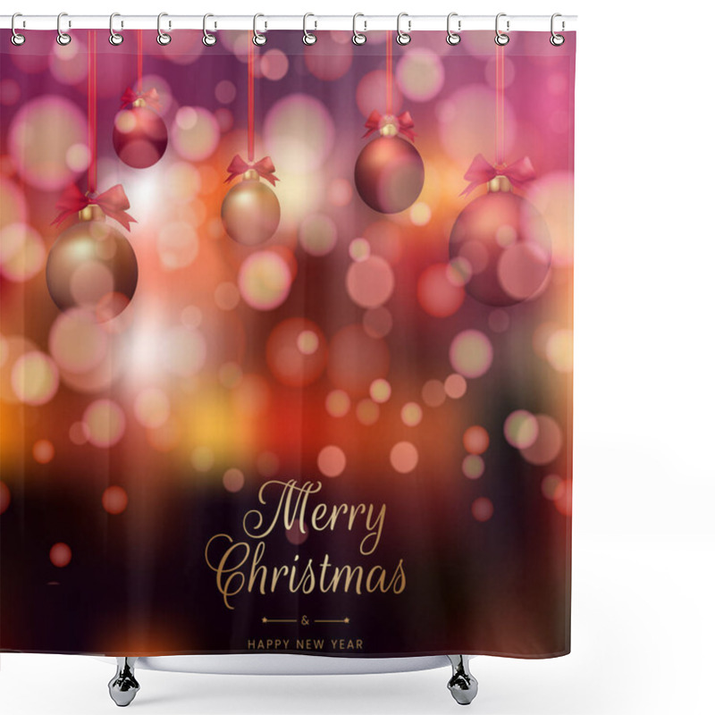 Personality  Elegant Merry Christmas And New Year Background Vector Illustration Shower Curtains