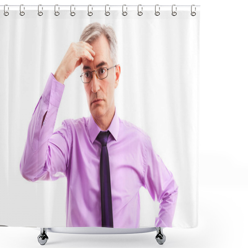 Personality  Worried Businessman Shower Curtains