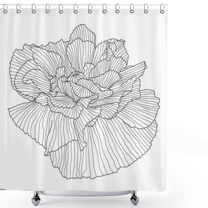 Personality  California Poppy Flowers Drawn And Sketch With Line-art On White Shower Curtains