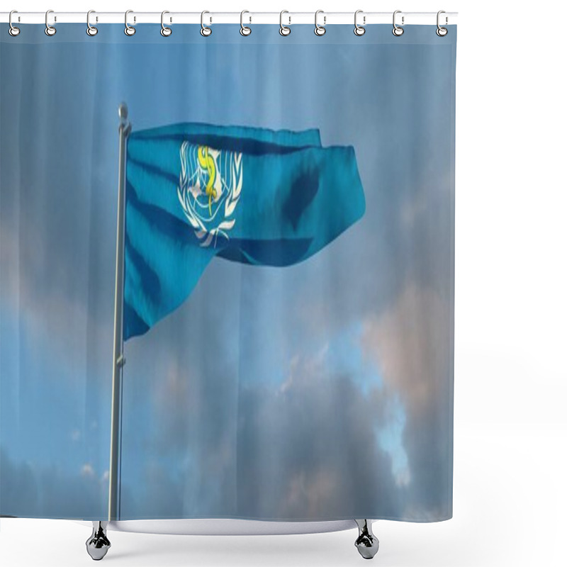 Personality  3d Rendering Of The National Flag Of World Health Organization WHO Shower Curtains