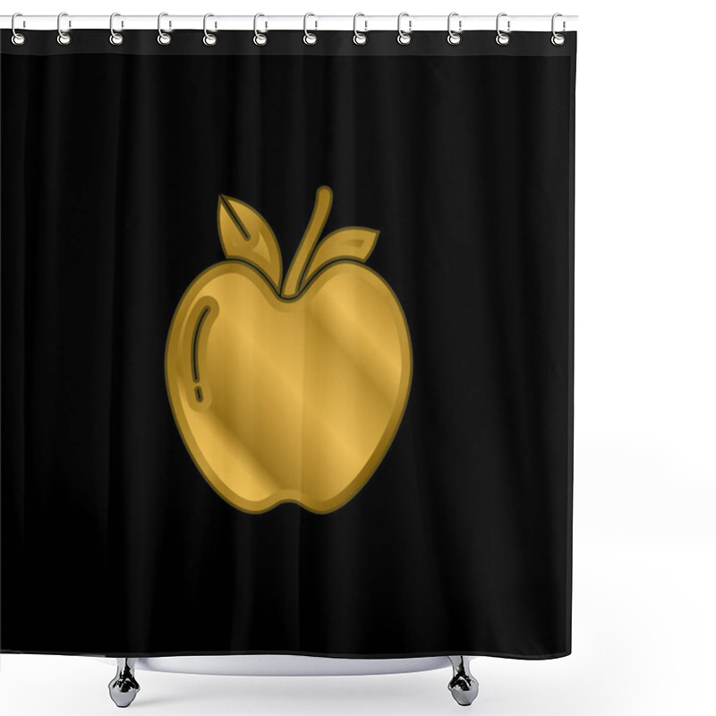 Personality  Apple Gold Plated Metalic Icon Or Logo Vector Shower Curtains