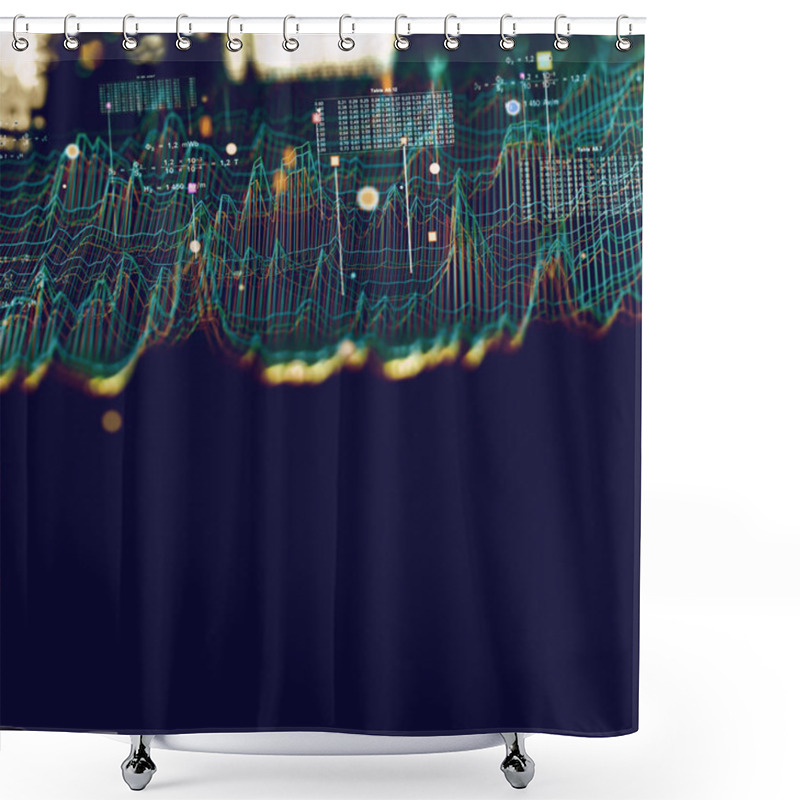 Personality  Big Data And Communication. Internet And Data Analysis On The Web. Teamwork And IT Software Programming.3d Illustration.Technology And Science Background.Computer Science Engineering And Block Chain Concept. Shower Curtains