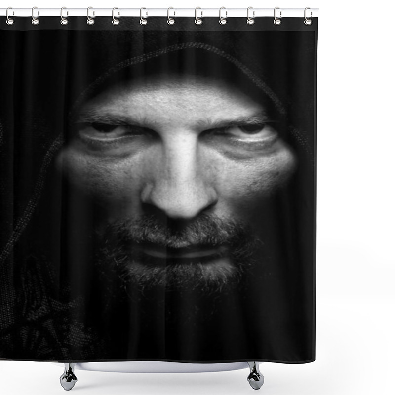 Personality  Dark Portrait Of Scary Evil Sinister Man Shower Curtains