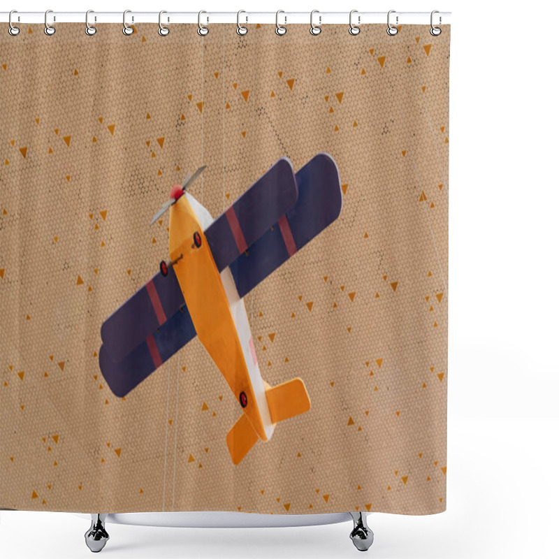 Personality  Decorative Airplane Made Of Cardboard Hanging On The Canopy. Walk On Arbat. Children's Toy Airplane. Shower Curtains