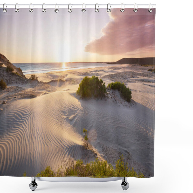 Personality  Sandy Beach And Dunes On The Ocean Coast. Baja California, Mexico Shower Curtains