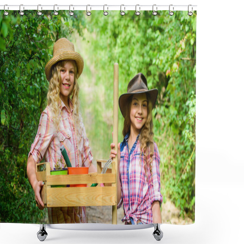 Personality  Gardening Basics. Gardening Teaching Life Cycle Process. Summer At Countryside. Kids Girls With Tools For Gardening. Gardens Great Place Cultivate Meaningful And Fun Learning Experience For Children Shower Curtains