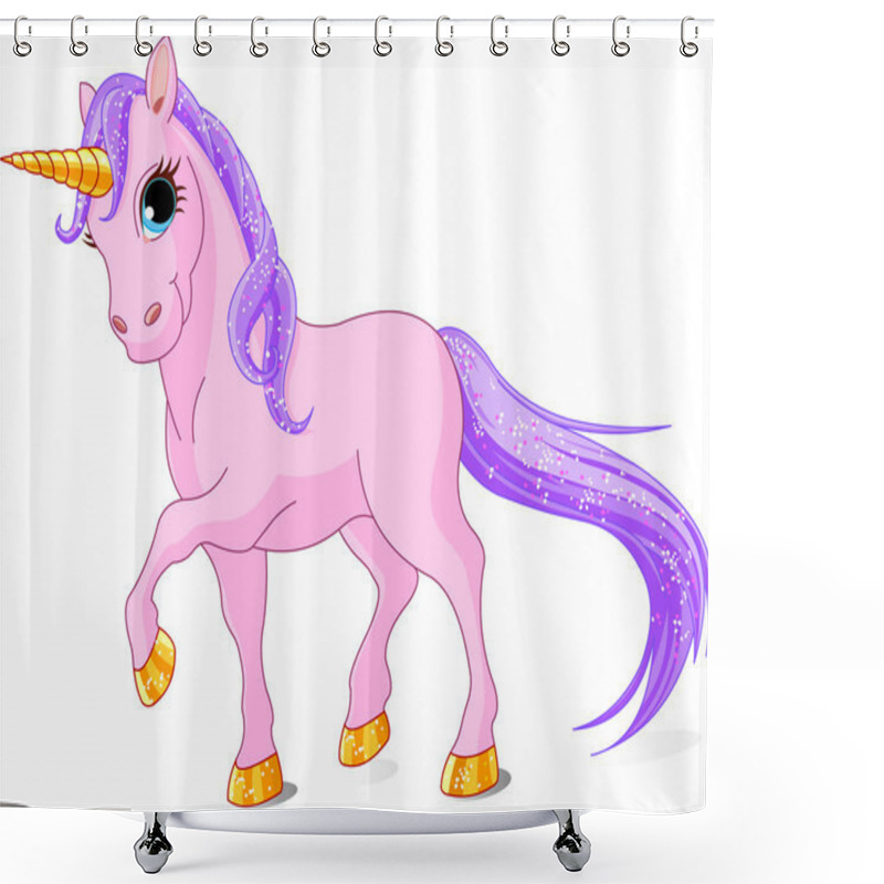 Personality  Beautiful Pink Unicorn Shower Curtains