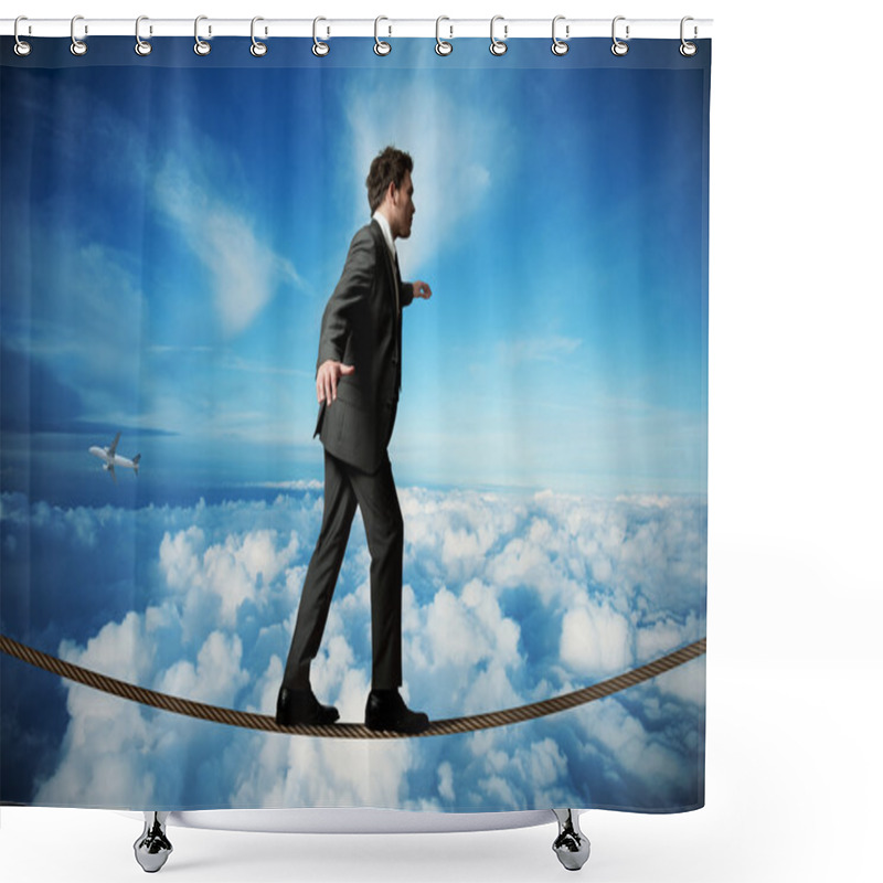 Personality  Businessman On The Rope Shower Curtains