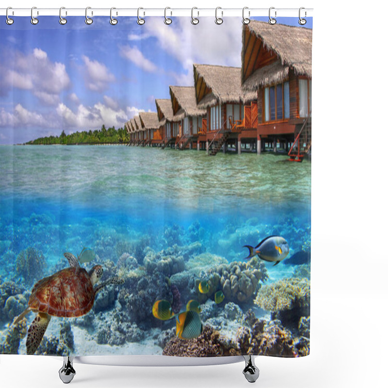 Personality  Tropical Water Of Maldives Shower Curtains