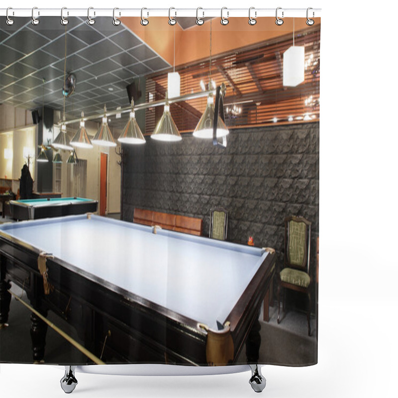 Personality  Interior Of Beautiful And Modern Billiard Shower Curtains