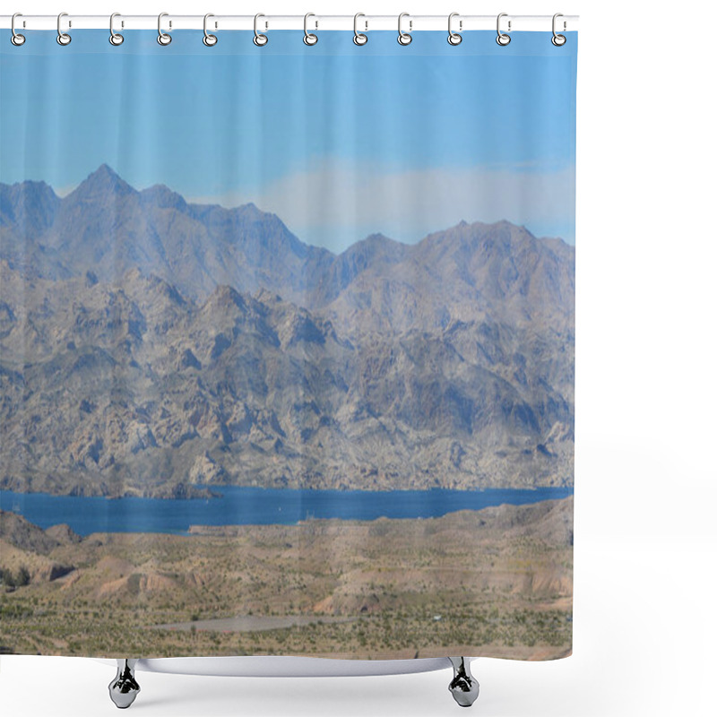 Personality  Beautiful View Of Lake Mohave On The Arizona Nevada Border, In The Lake Mead National Recreation Area. Mohave County, Arizona USA Shower Curtains