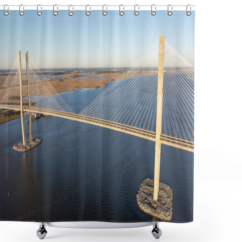 Personality  Sidney Lanier Bridge In Brunswick, Georgia. Shower Curtains