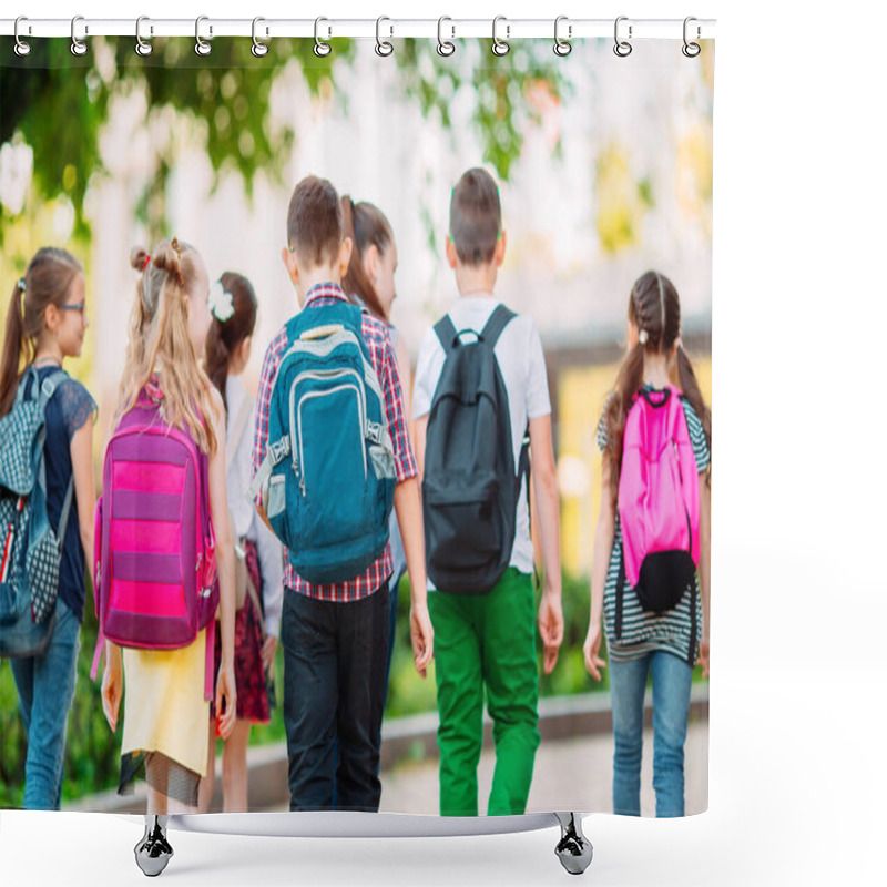 Personality  Group Of Kids Going To School Together. Shower Curtains