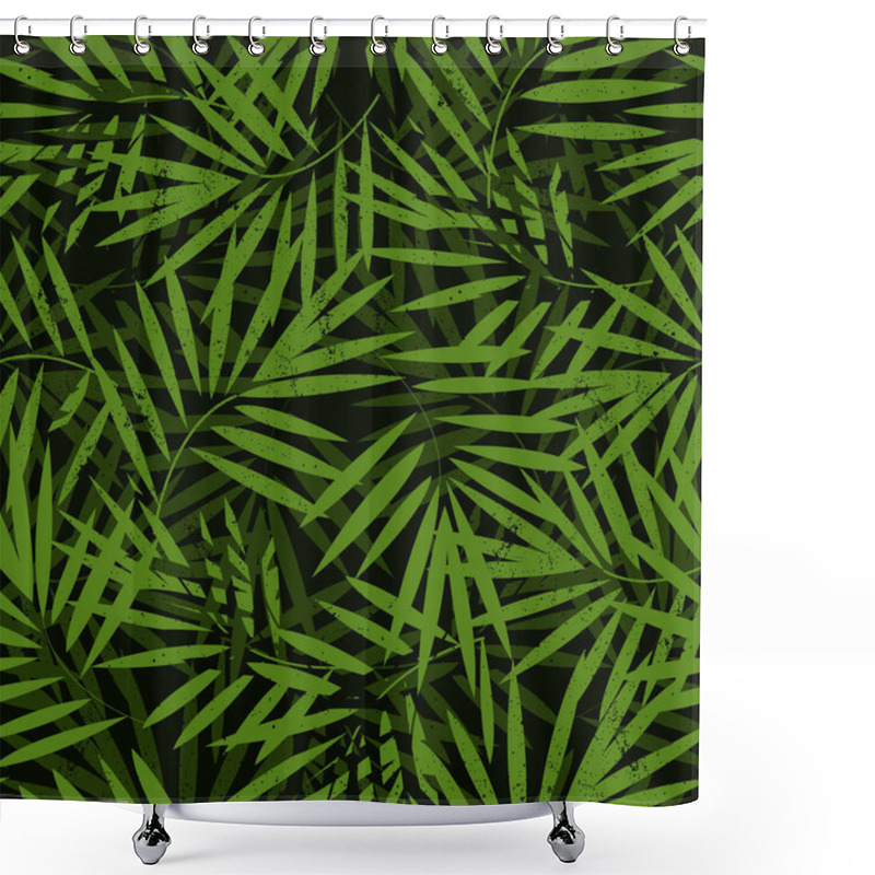 Personality  Tropical Palm Leaves Seamless Pattern. Vector Illustration. Shower Curtains