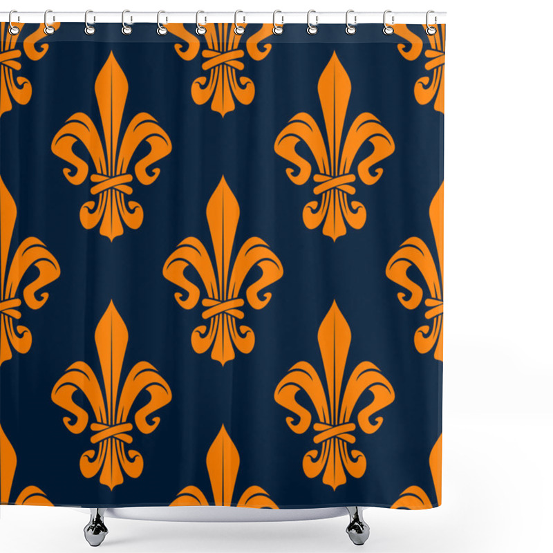 Personality  Orange Royal French Seamless Pattern Shower Curtains