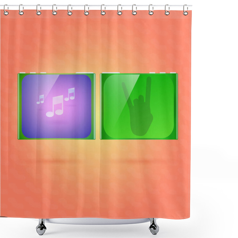 Personality  Music Player Vector Illustration Shower Curtains