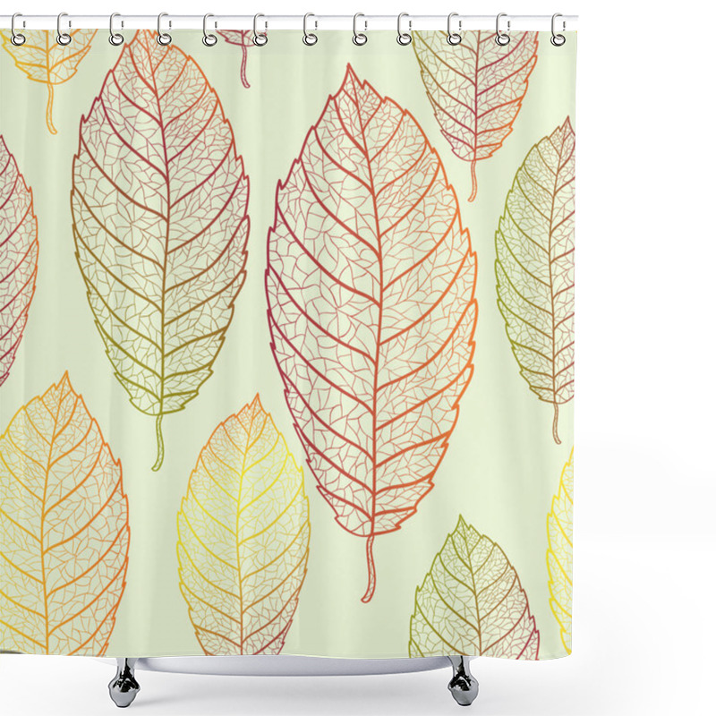 Personality  Autumn Transparent Leaves Pattern Background Shower Curtains