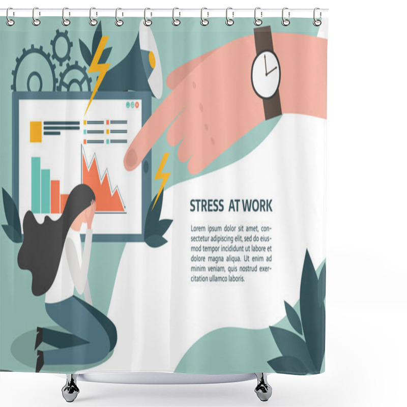 Personality  Stress At Work Shower Curtains