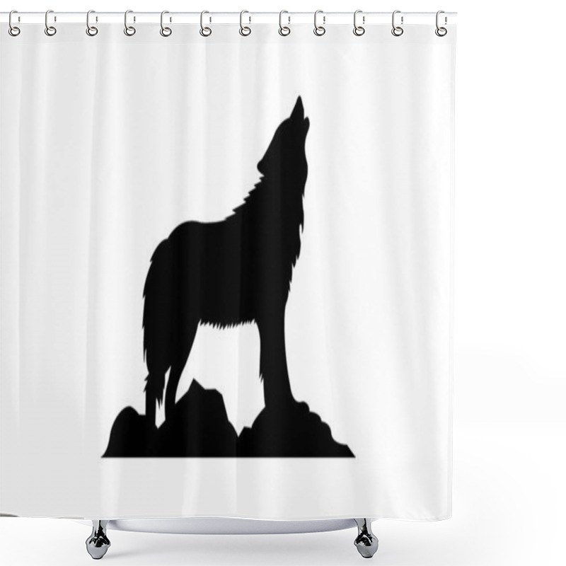 Personality  Howling Wolf Silhouette - Wolf Shower Curtains