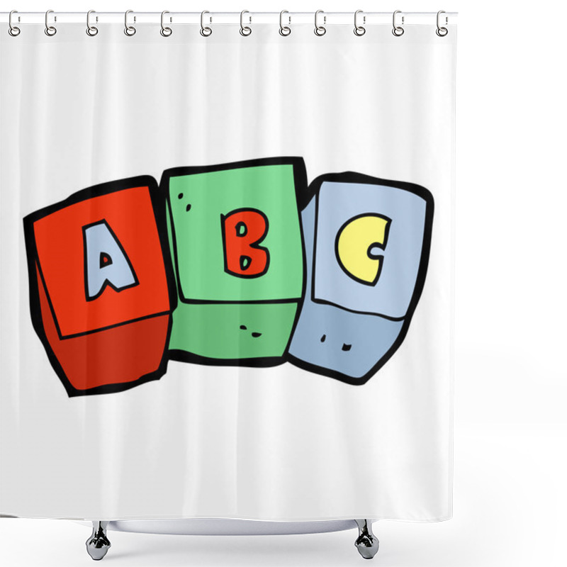 Personality  Cartoon Letter Blocks Shower Curtains