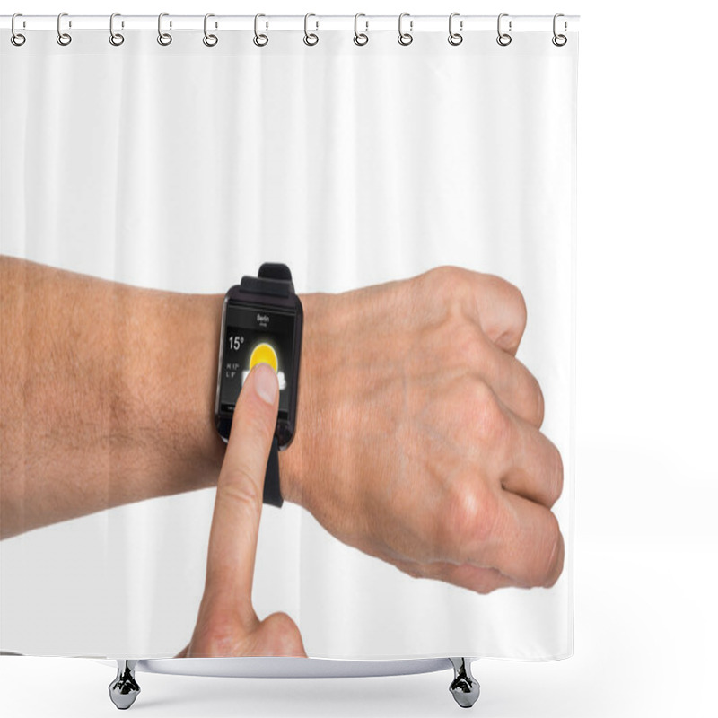 Personality  Human Hand With Smartwatch Shower Curtains