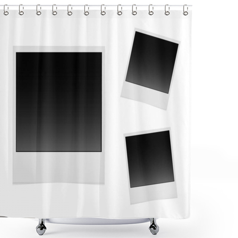 Personality  Realistic Vector Photo Frame. Template Photo Design. Vector Illustration Shower Curtains