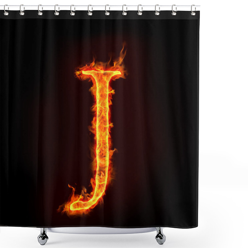 Personality  Fire Alphabets, J Shower Curtains