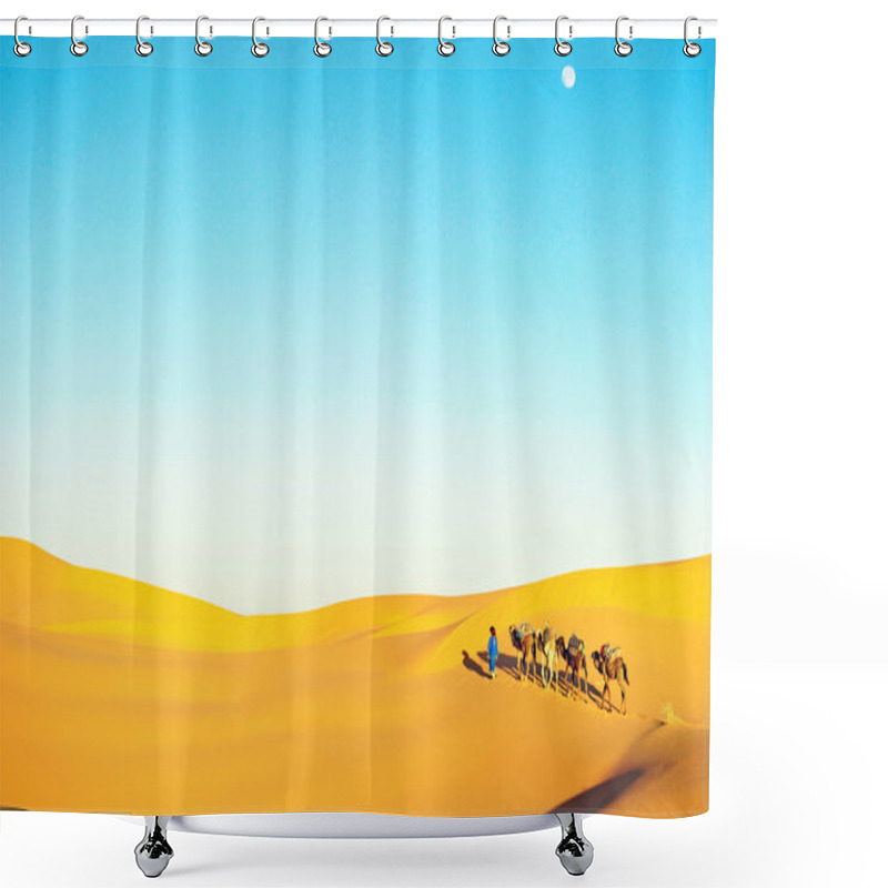 Personality  Camel Caravan On The Sahara Desert Shower Curtains