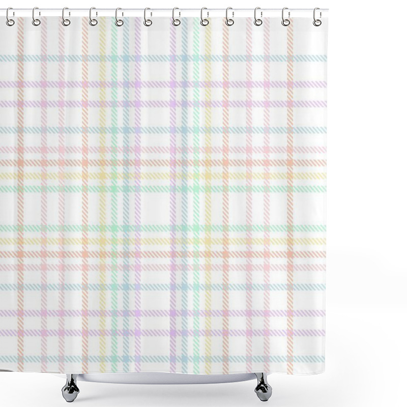 Personality  Rainbow Tartan Glen Plaid Textured Seamless Pattern Suitable For Fashion Textiles And Graphics Shower Curtains