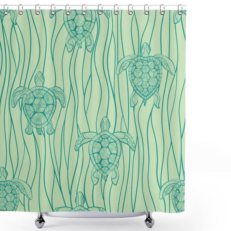 Personality  Decorative Turtles In Sea Shower Curtains